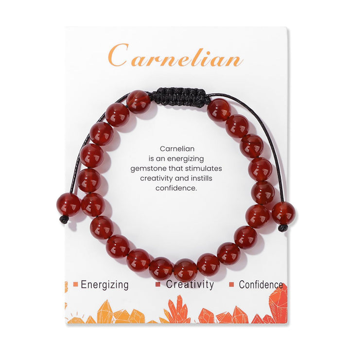 Pulsera ajustable hecha a mano con piedra natural de 8 mm de Olivenorma