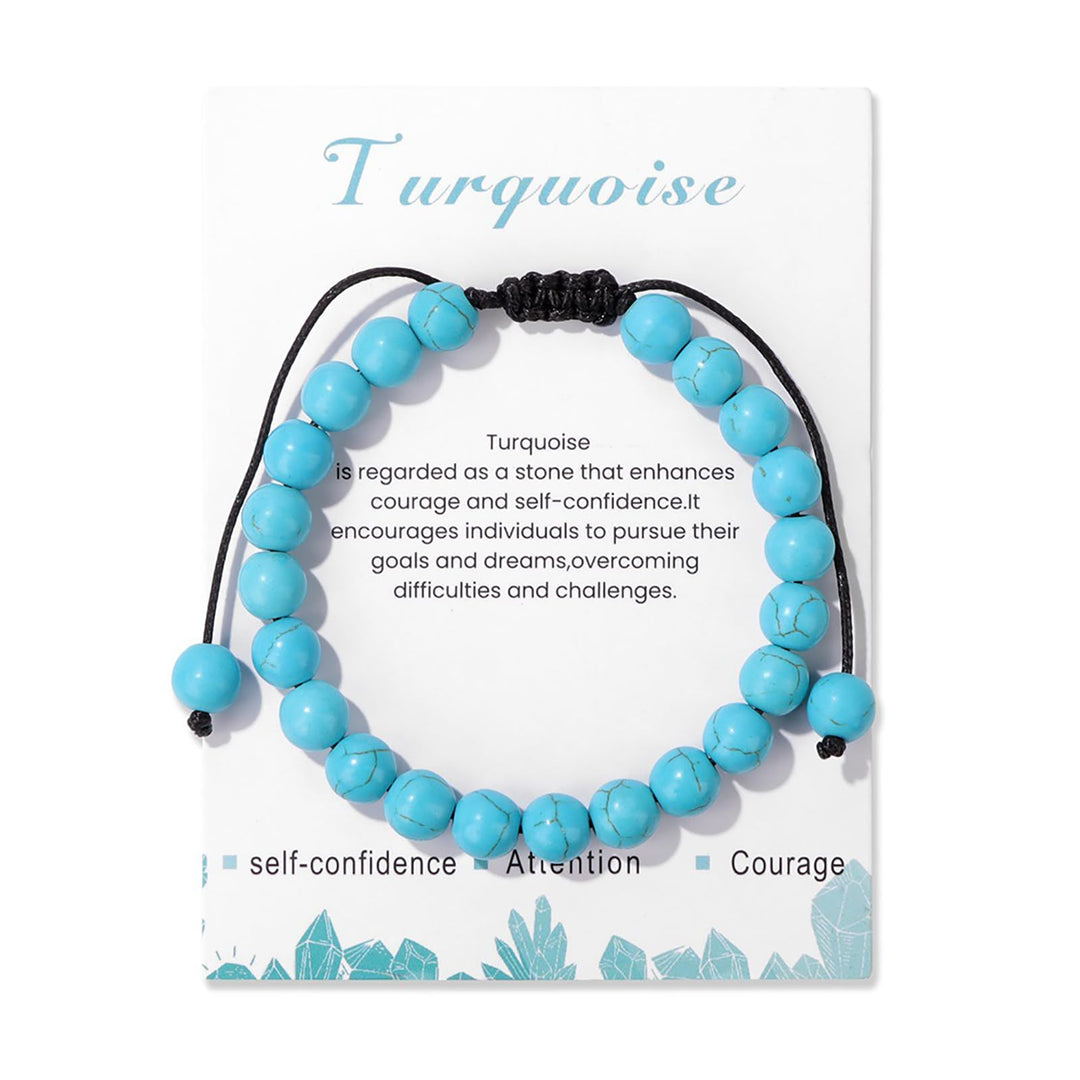 Pulsera ajustable hecha a mano con piedra natural de 8 mm de Olivenorma