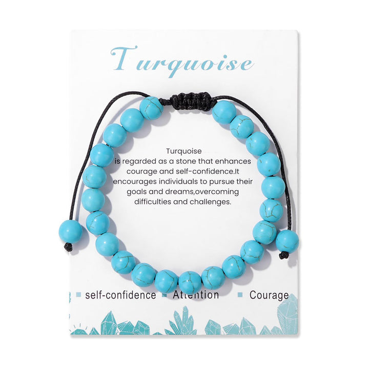 Pulsera ajustable hecha a mano con piedra natural de 8 mm de Olivenorma