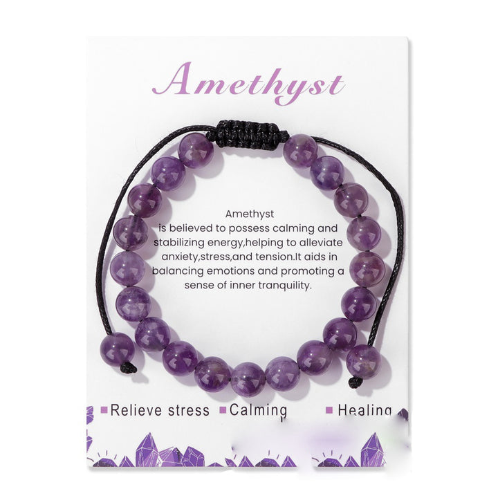 Pulsera ajustable hecha a mano con piedra natural de 8 mm de Olivenorma