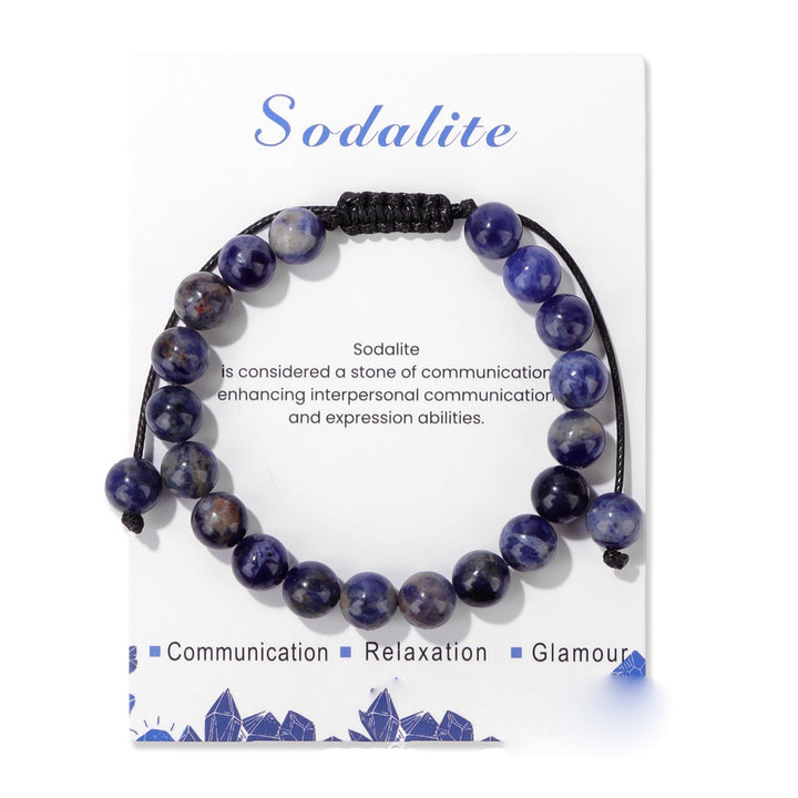 Pulsera ajustable hecha a mano con piedra natural de 8 mm de Olivenorma
