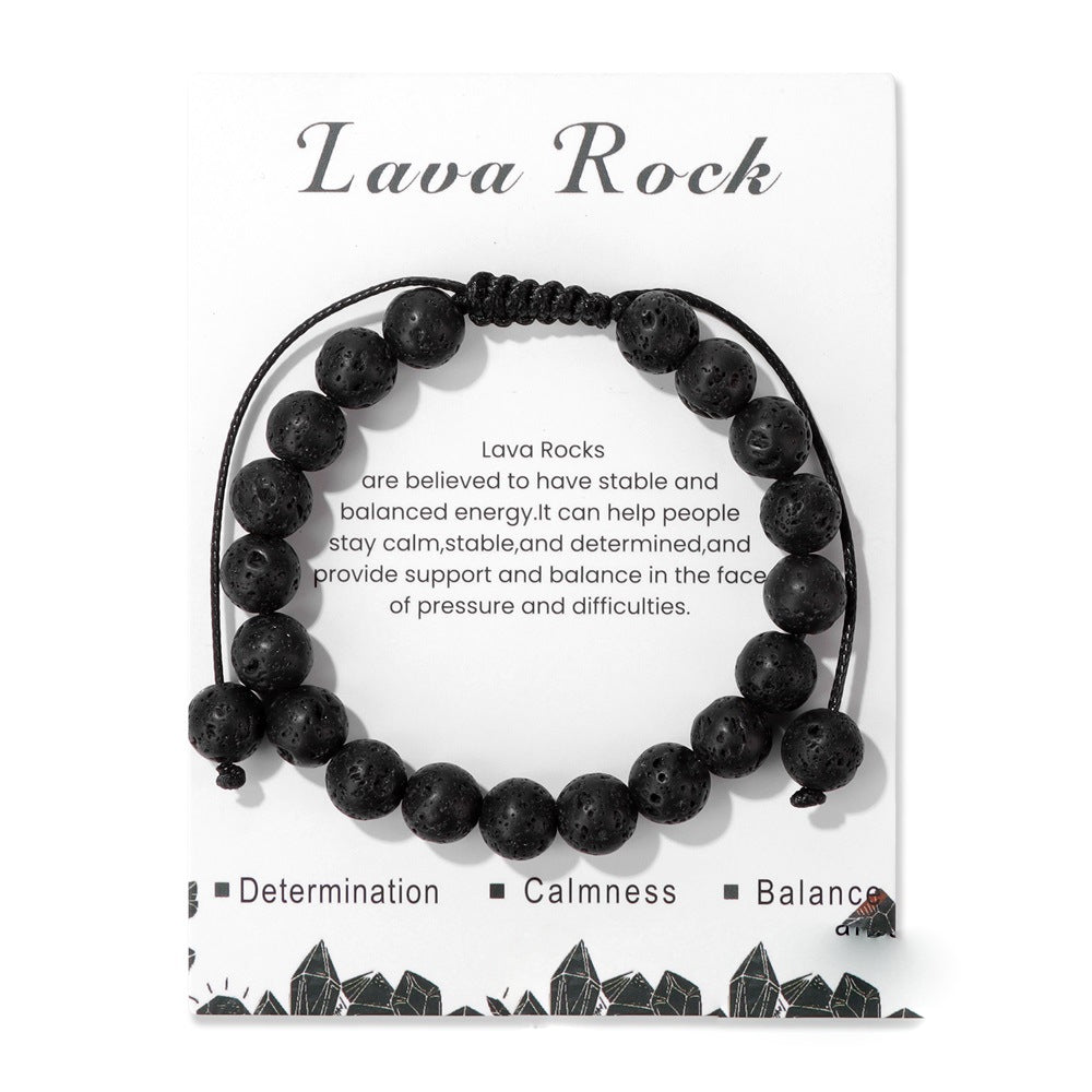 Pulsera ajustable hecha a mano con piedra natural de 8 mm de Olivenorma