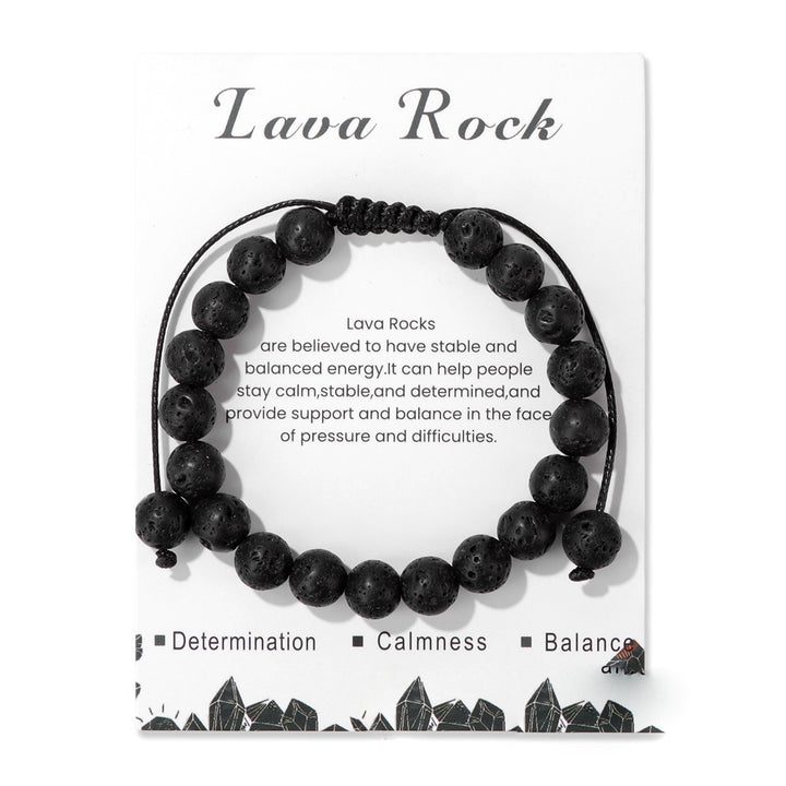 Pulsera ajustable hecha a mano con piedra natural de 8 mm de Olivenorma