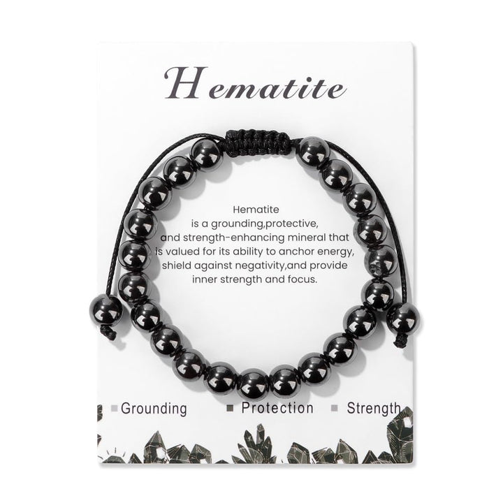 Pulsera ajustable hecha a mano con piedra natural de 8 mm de Olivenorma