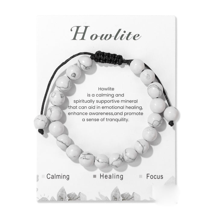 Pulsera ajustable hecha a mano con piedra natural de 8 mm de Olivenorma