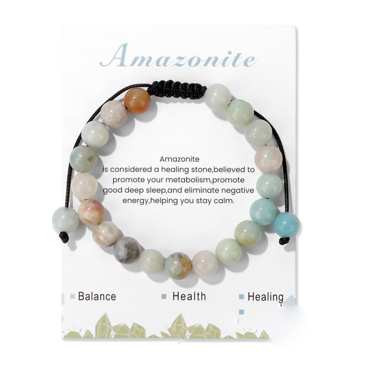 Pulsera ajustable hecha a mano con piedra natural de 8 mm de Olivenorma