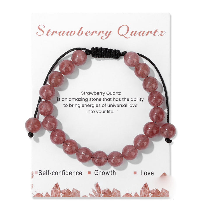 Pulsera ajustable hecha a mano con piedra natural de 8 mm de Olivenorma