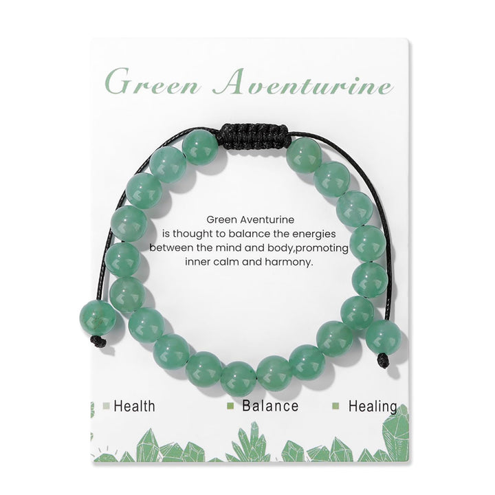 Pulsera ajustable hecha a mano con piedra natural de 8 mm de Olivenorma