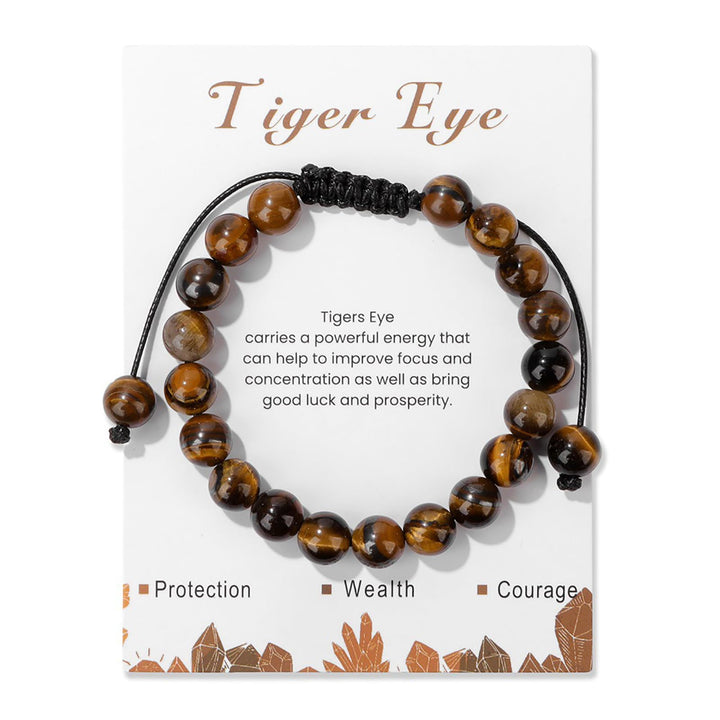 Pulsera ajustable hecha a mano con piedra natural de 8 mm de Olivenorma