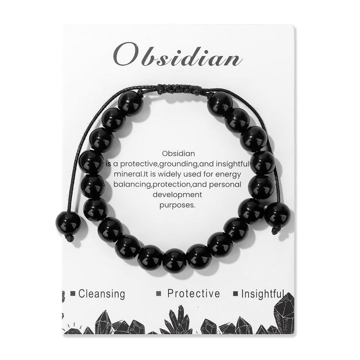 Pulsera ajustable hecha a mano con piedra natural de 8 mm de Olivenorma