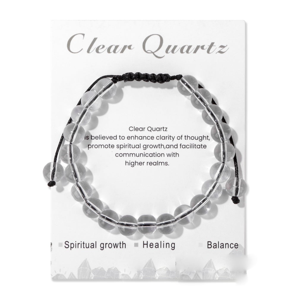 Pulsera ajustable hecha a mano con piedra natural de 8 mm de Olivenorma