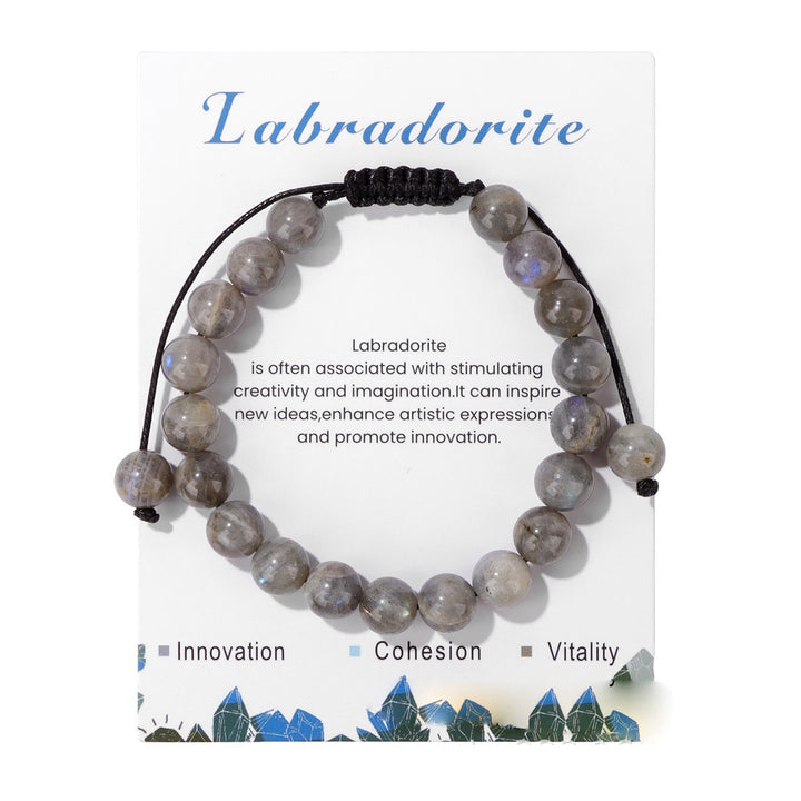 Pulsera ajustable hecha a mano con piedra natural de 8 mm de Olivenorma