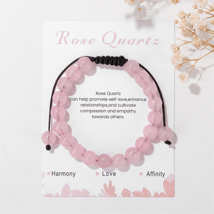 Pulsera ajustable hecha a mano con piedra natural de 8 mm de Olivenorma