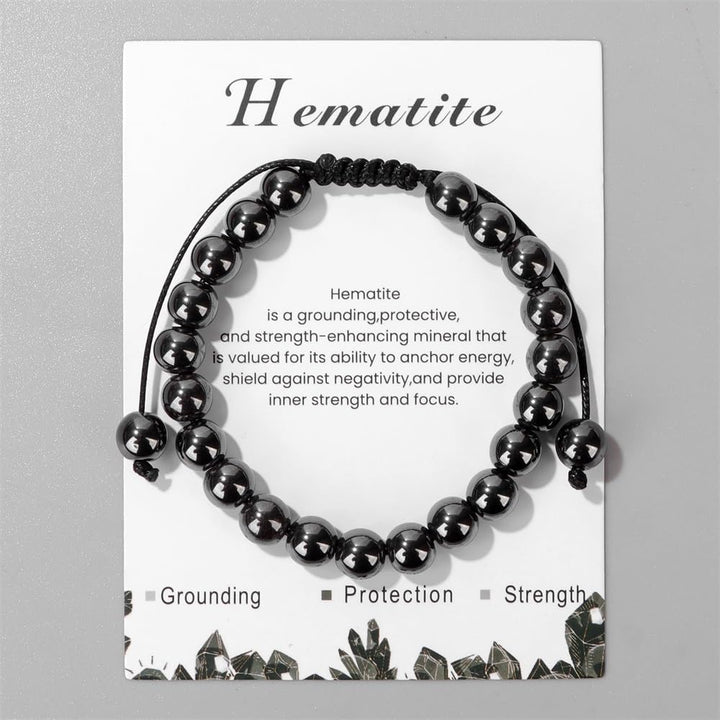 Pulsera ajustable hecha a mano con piedra natural de 8 mm de Olivenorma