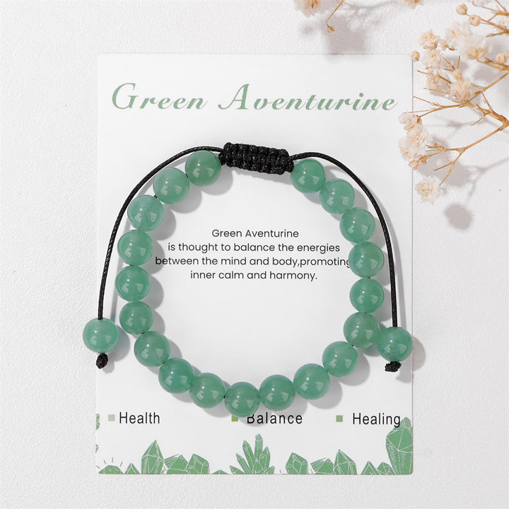 Pulsera ajustable hecha a mano con piedra natural de 8 mm de Olivenorma