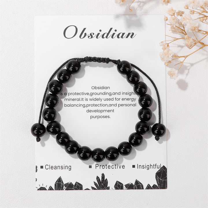 Pulsera ajustable hecha a mano con piedra natural de 8 mm de Olivenorma