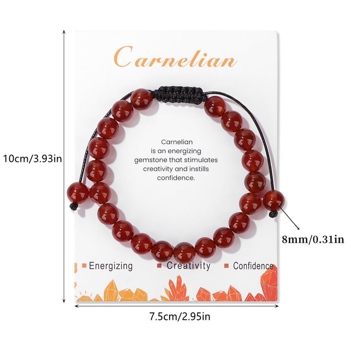 Pulsera ajustable hecha a mano con piedra natural de 8 mm de Olivenorma