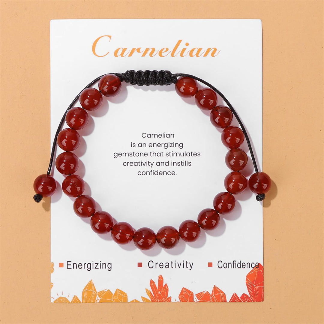 Pulsera ajustable hecha a mano con piedra natural de 8 mm de Olivenorma