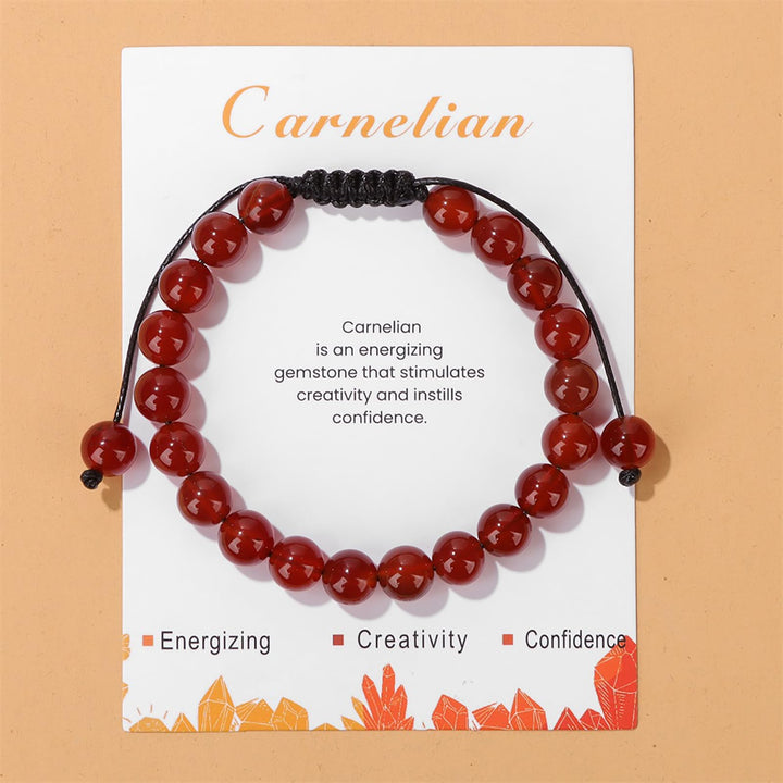 Pulsera ajustable hecha a mano con piedra natural de 8 mm de Olivenorma