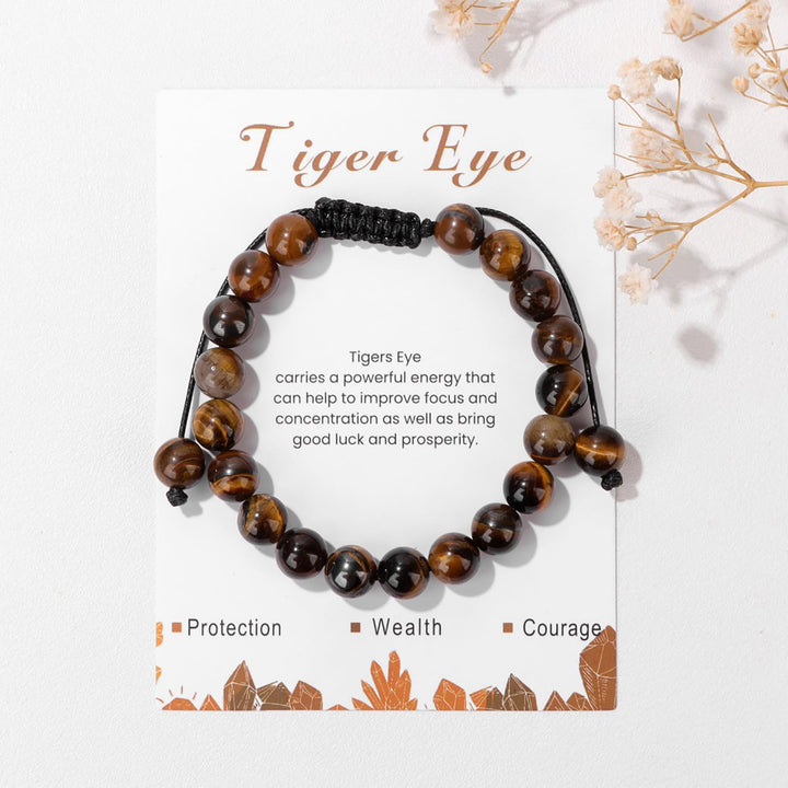Pulsera ajustable hecha a mano con piedra natural de 8 mm de Olivenorma