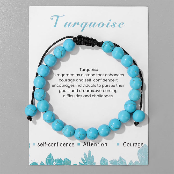 Pulsera ajustable hecha a mano con piedra natural de 8 mm de Olivenorma