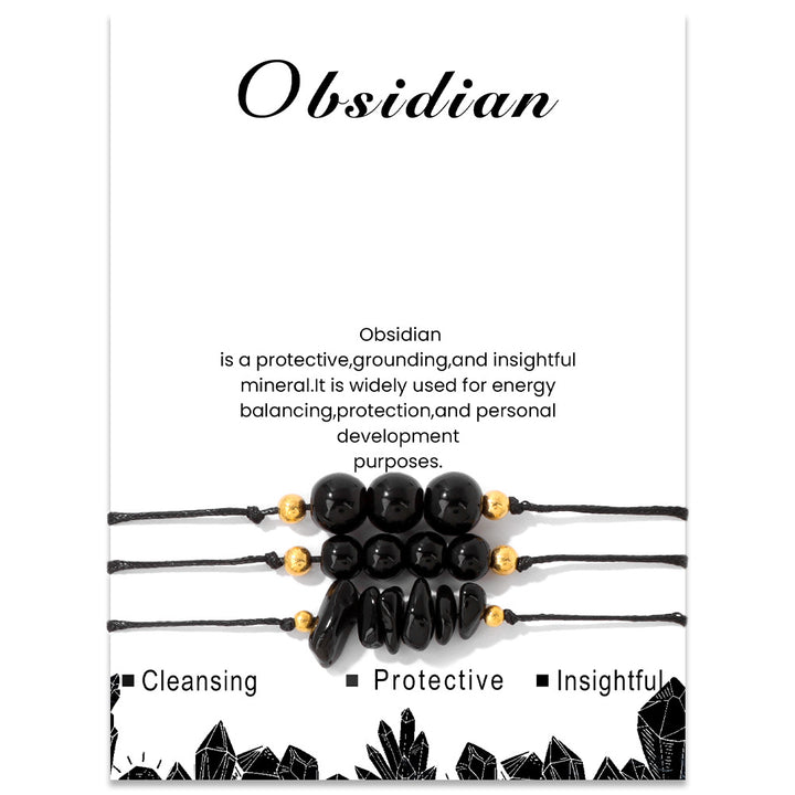 Juego de pulseras de cuentas de grava y piedra natural de Olivenorma