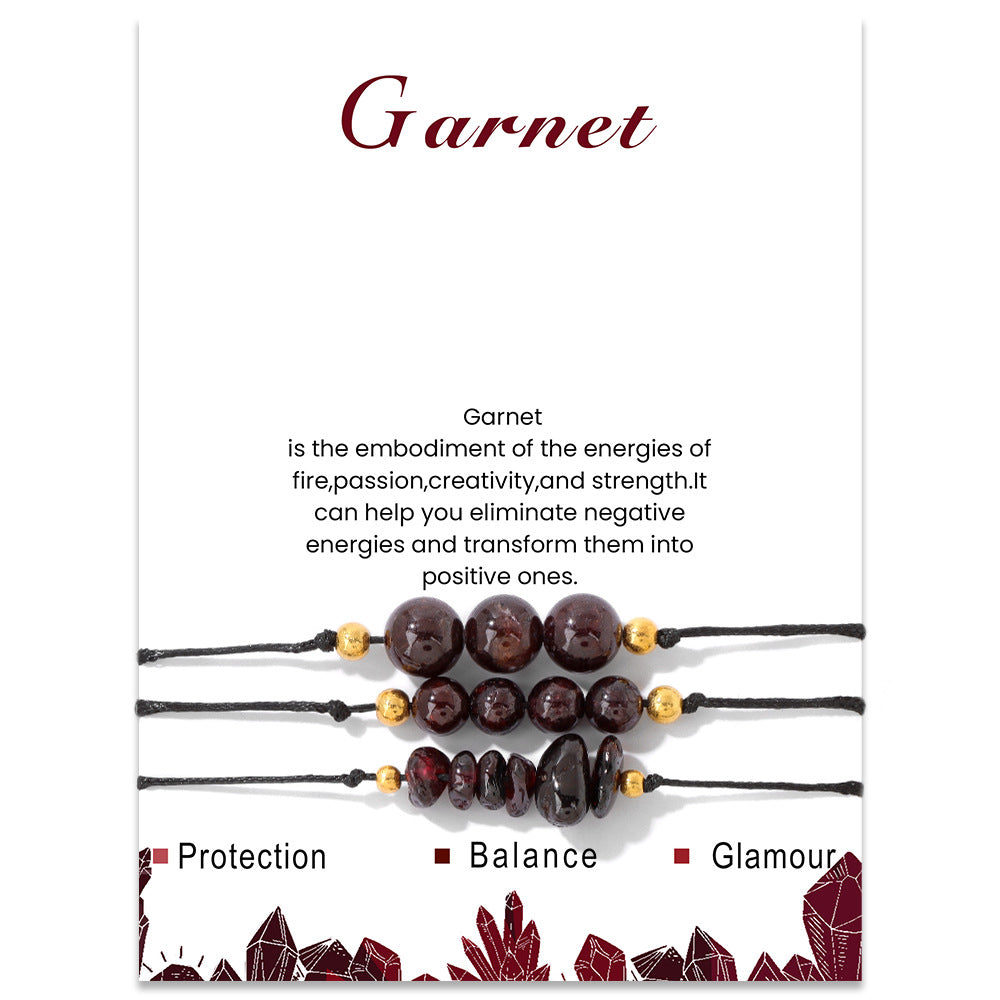 Juego de pulseras de cuentas de grava y piedra natural de Olivenorma