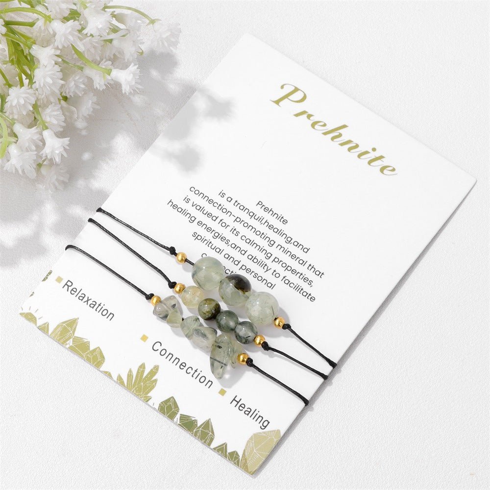 Juego de pulseras de cuentas de grava y piedra natural de Olivenorma