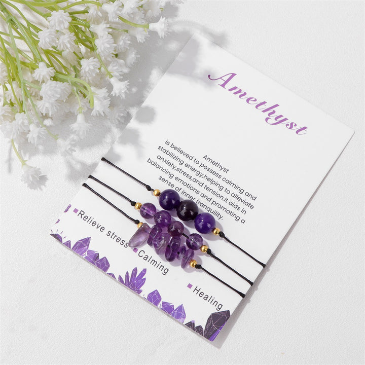 Juego de pulseras de cuentas de grava y piedra natural de Olivenorma