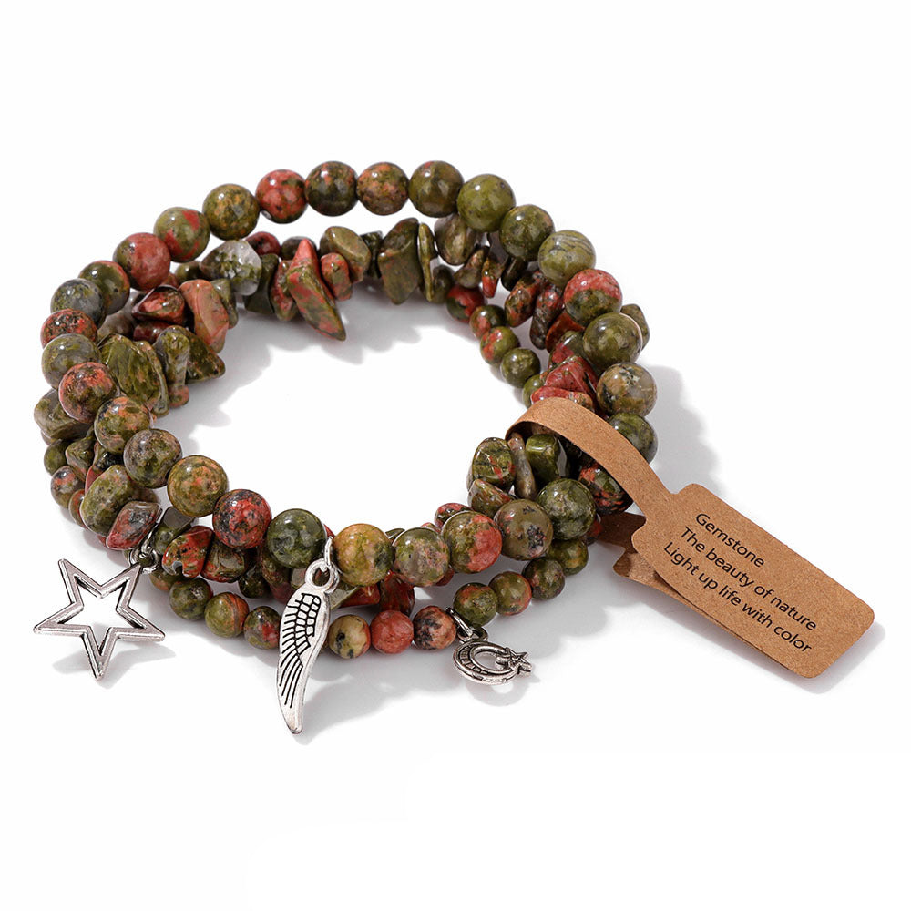 Conjunto de pulseras con colgante de luna y estrella estilo boho de Olivenorma 