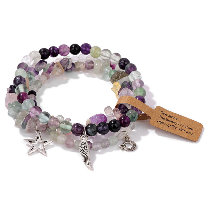 Conjunto de pulseras con colgante de luna y estrella estilo boho de Olivenorma 