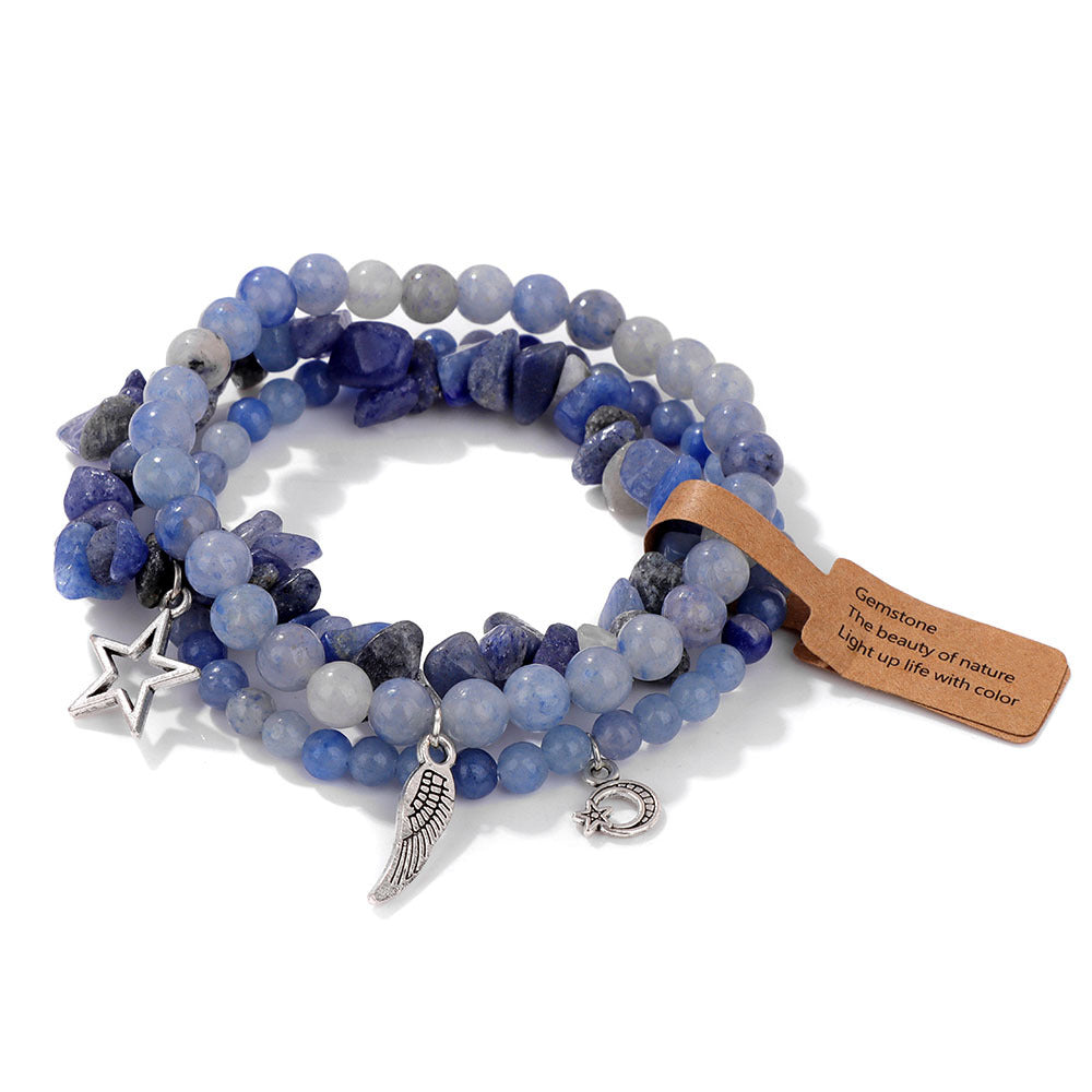 Conjunto de pulseras con colgante de luna y estrella estilo boho de Olivenorma 