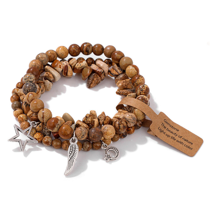 Conjunto de pulseras con colgante de luna y estrella estilo boho de Olivenorma 