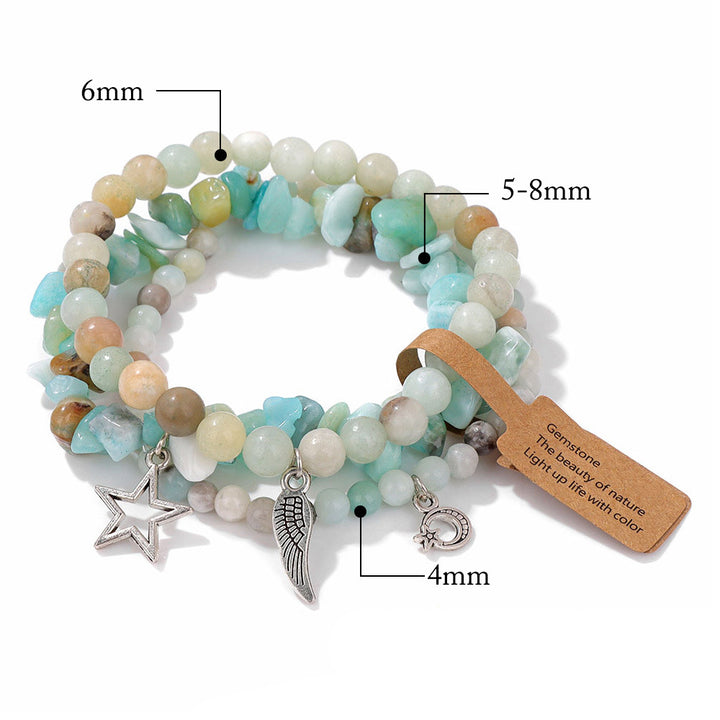Conjunto de pulseras con colgante de luna y estrella estilo boho de Olivenorma 