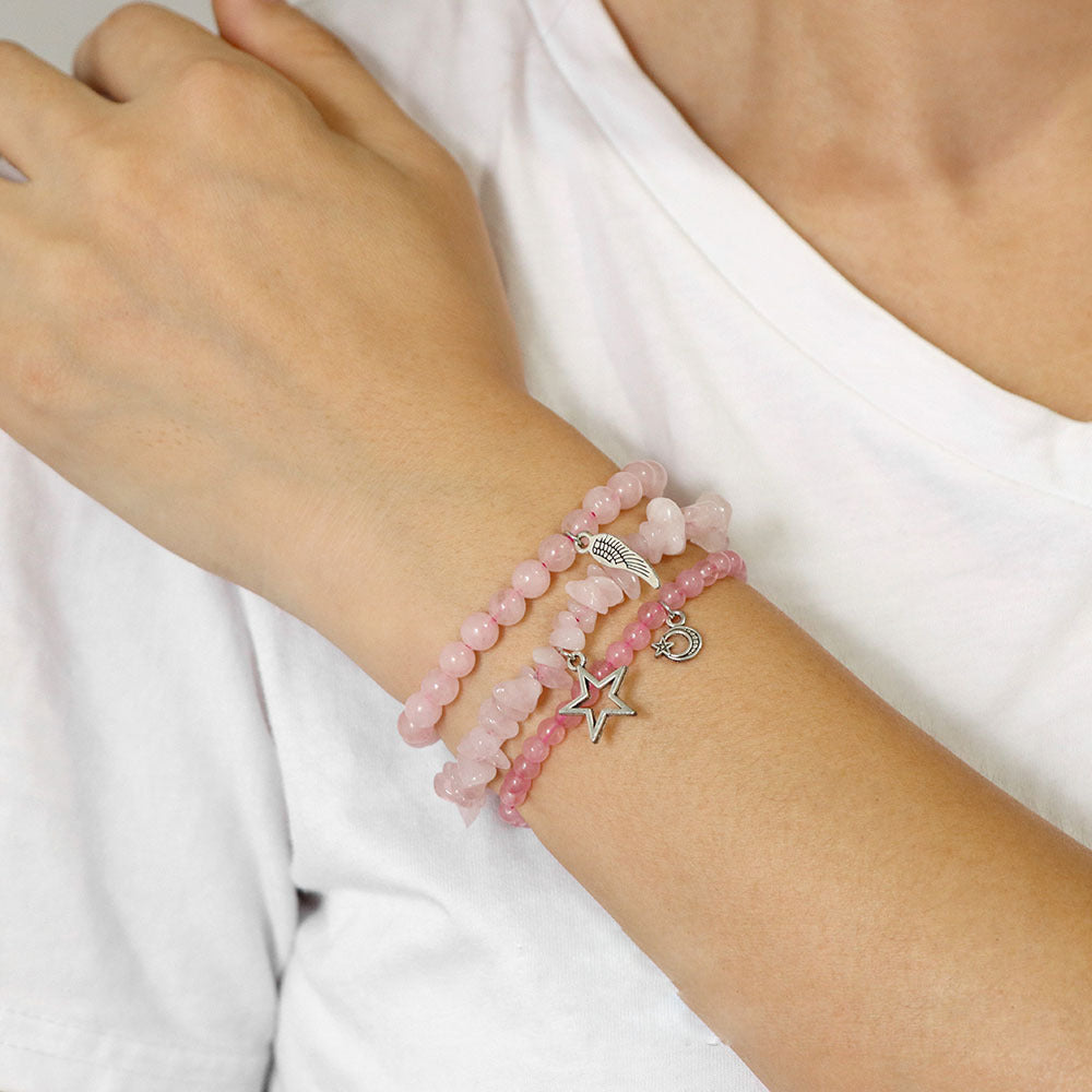 Conjunto de pulseras con colgante de luna y estrella estilo boho de Olivenorma 