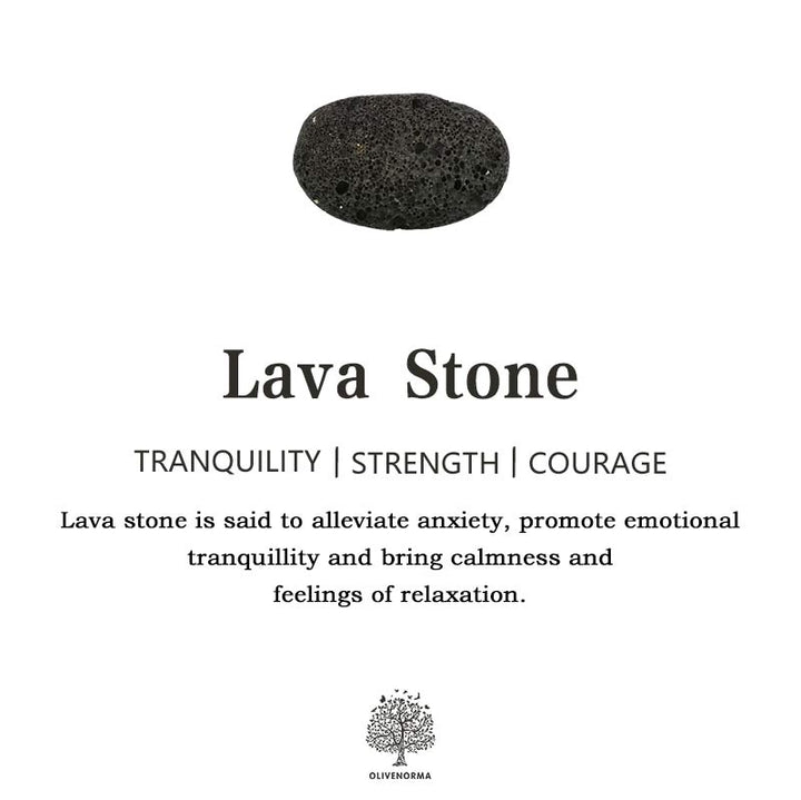 Pulsera de cuentas para hombre con piedra de lava volcánica y obsidiana de Olivenorma