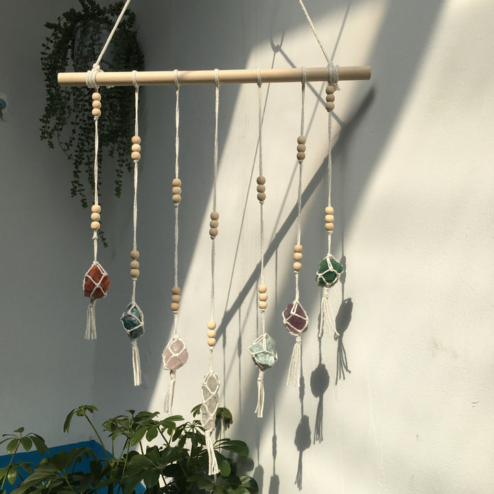 Adornos colgantes de cristal de chakras tejidos a mano estilo bohemio de Olivenorma 