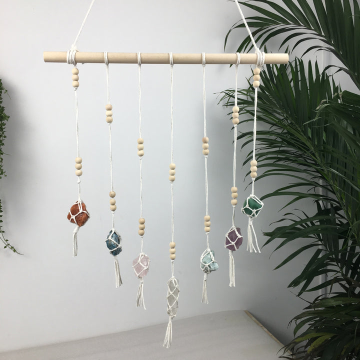 Adornos colgantes de cristal de chakras tejidos a mano estilo bohemio de Olivenorma 