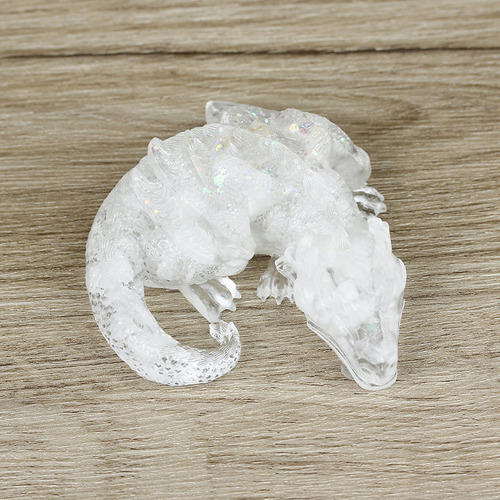 Pegamento de resina de grava de cristal natural de Olivenorma, decoración de piedras preciosas de dragón