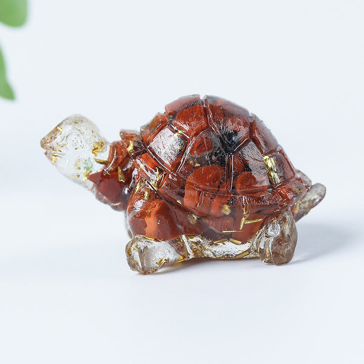 Grava de cristal de Olivenorma con pegamento y decoración de piedras preciosas con forma de tortuga pequeña 