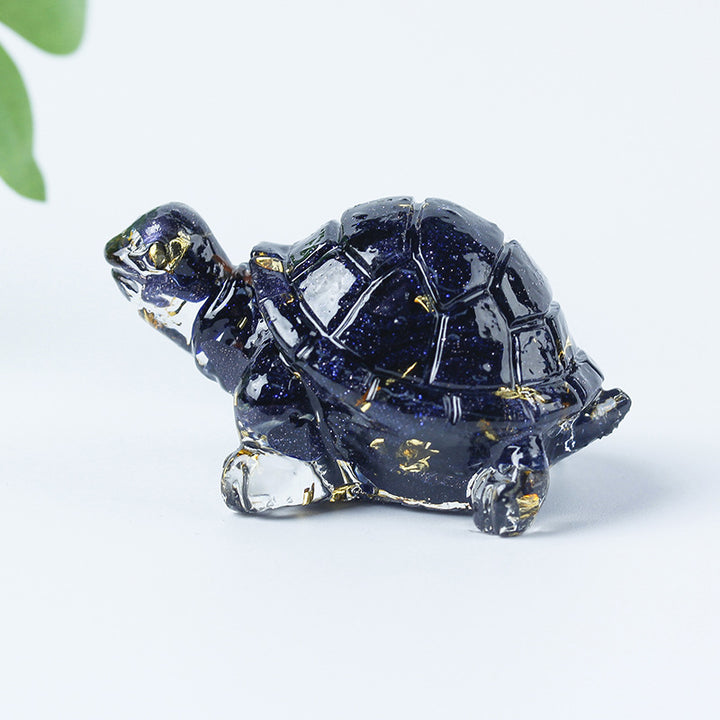 Grava de cristal de Olivenorma con pegamento y decoración de piedras preciosas con forma de tortuga pequeña 