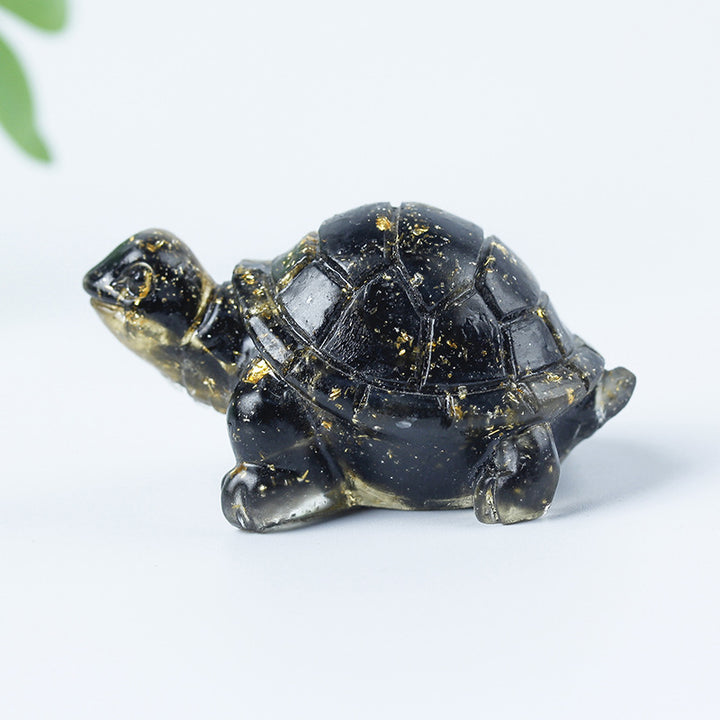 Grava de cristal de Olivenorma con pegamento y decoración de piedras preciosas con forma de tortuga pequeña 