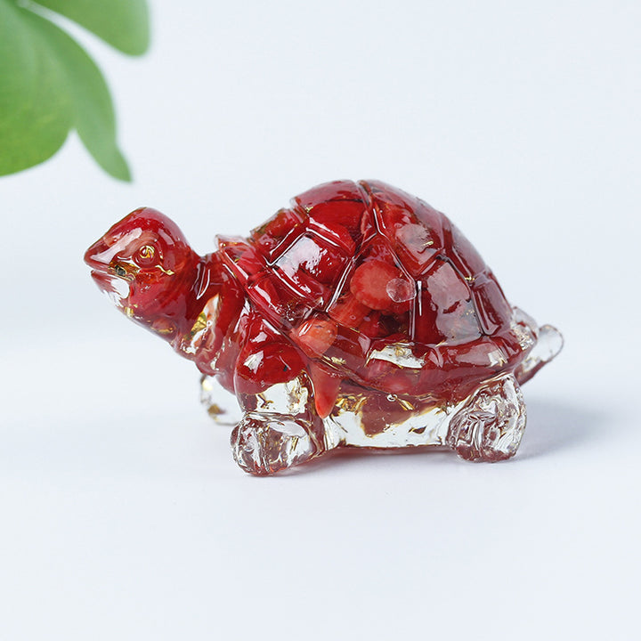 Grava de cristal de Olivenorma con pegamento y decoración de piedras preciosas con forma de tortuga pequeña 