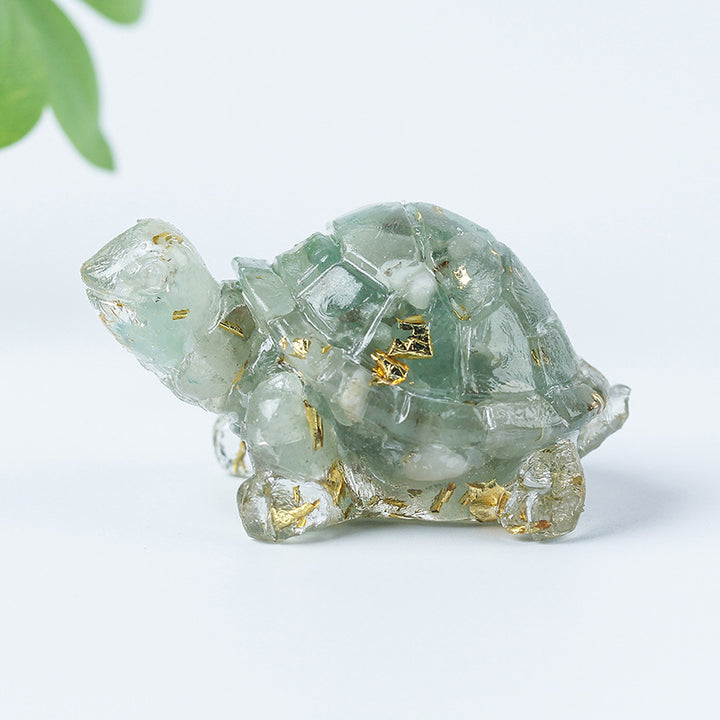 Grava de cristal de Olivenorma con pegamento y decoración de piedras preciosas con forma de tortuga pequeña 