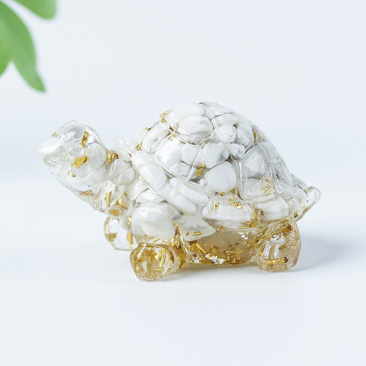 Grava de cristal de Olivenorma con pegamento y decoración de piedras preciosas con forma de tortuga pequeña 