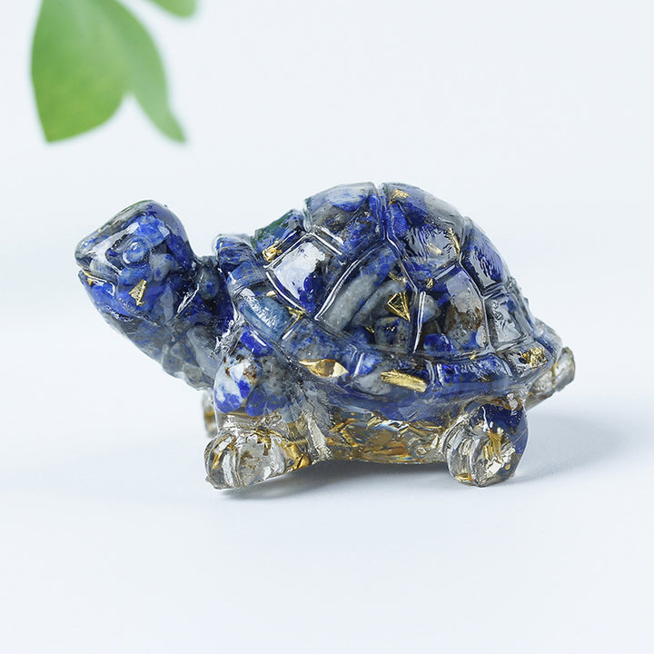 Grava de cristal de Olivenorma con pegamento y decoración de piedras preciosas con forma de tortuga pequeña 