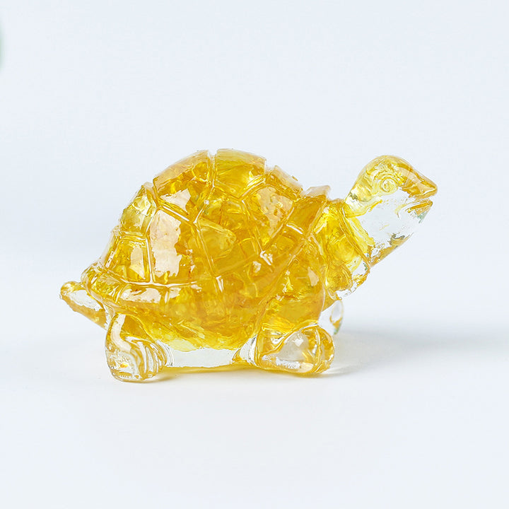 Grava de cristal de Olivenorma con pegamento y decoración de piedras preciosas con forma de tortuga pequeña 