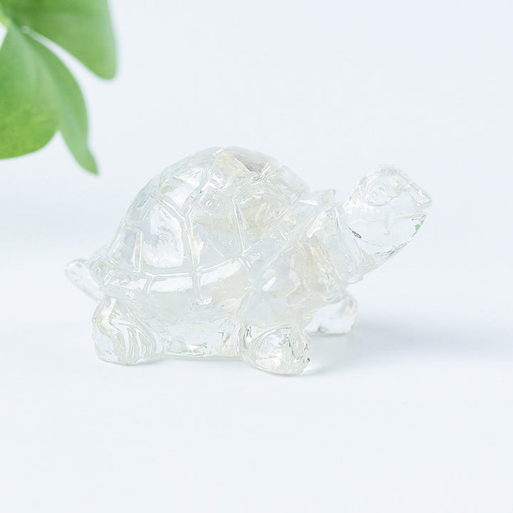 Grava de cristal de Olivenorma con pegamento y decoración de piedras preciosas con forma de tortuga pequeña 