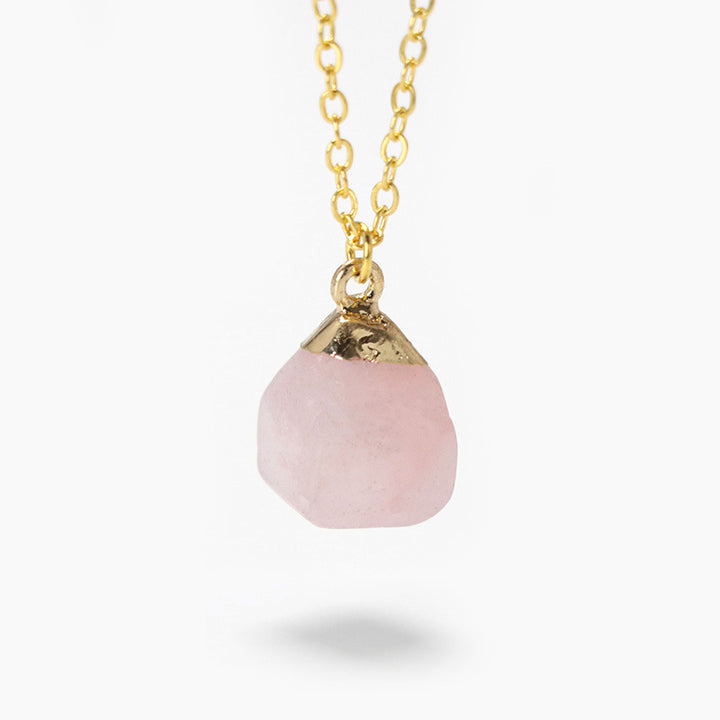 Collar de estilo dulce con piedra áspera de corte cuadrado de Olivenorma