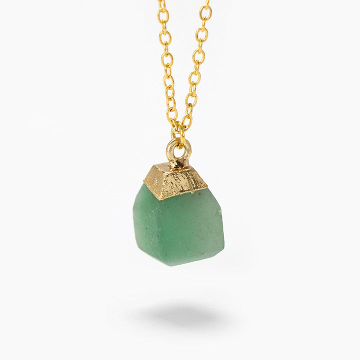 Collar de estilo dulce con piedra áspera de corte cuadrado de Olivenorma